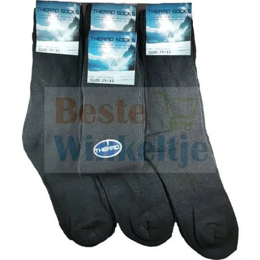 4 paar Thermo sokken Zwart Outdoor