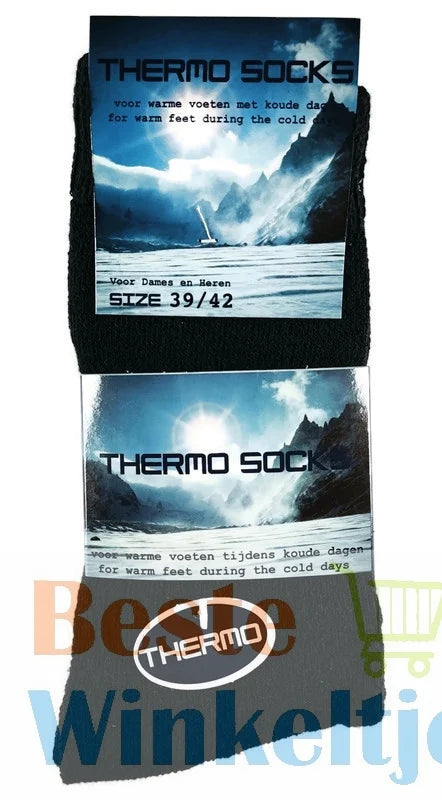 4 paar Thermo sokken Zwart Outdoor