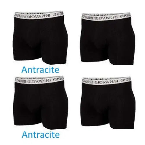 4 pack Giovanni Herenboxer Zwart-Antracite - Boxershort heren