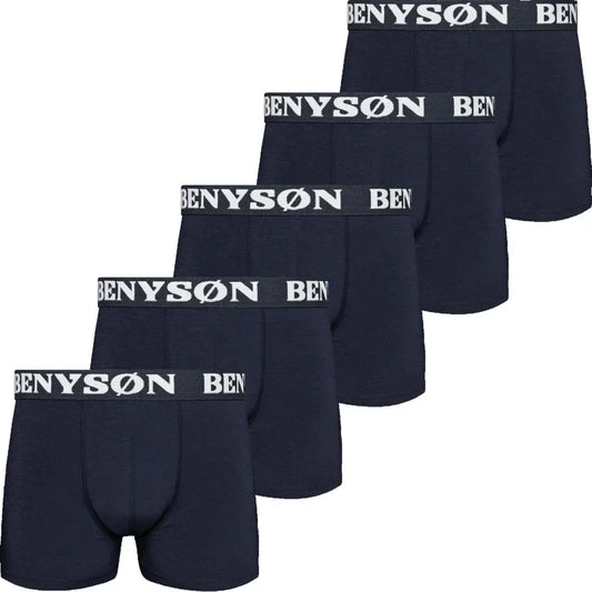 5 pack Benyson Katoenen Heren boxers zwart 4004 - Boxershort