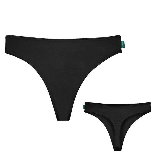 5 pack dames string zwart | Bamboe ondergoed string - Dames string