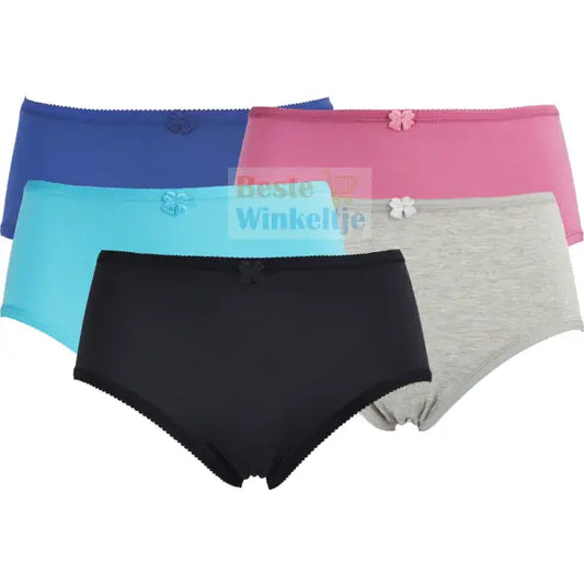 5 pack Fine Woman Damesslips 9042 Color-pack - Dames slips