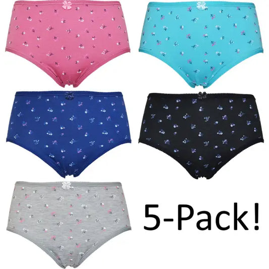 5 pack Fine Woman Damesslips ’Tiny flowers’ - Dames slips