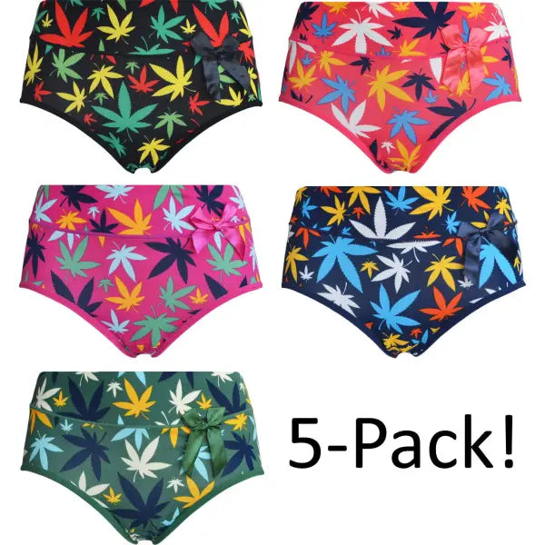 5 pack Fine Woman Damesslips ’Weed’ - Dames ondergoed