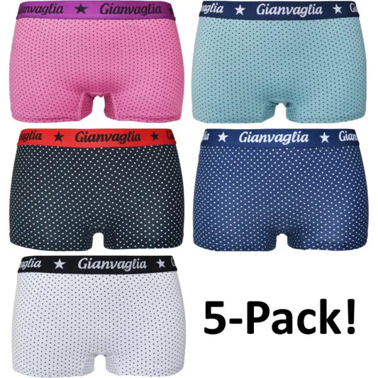 5 pack Gianvaglia Dames Boxers ’Dots-2’ #8036 - boxershort