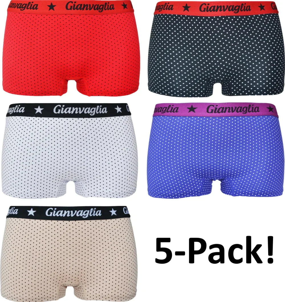 5 pack Gianvaglia Dames Boxershorts ’Dots-1’ #8036 - boxershort