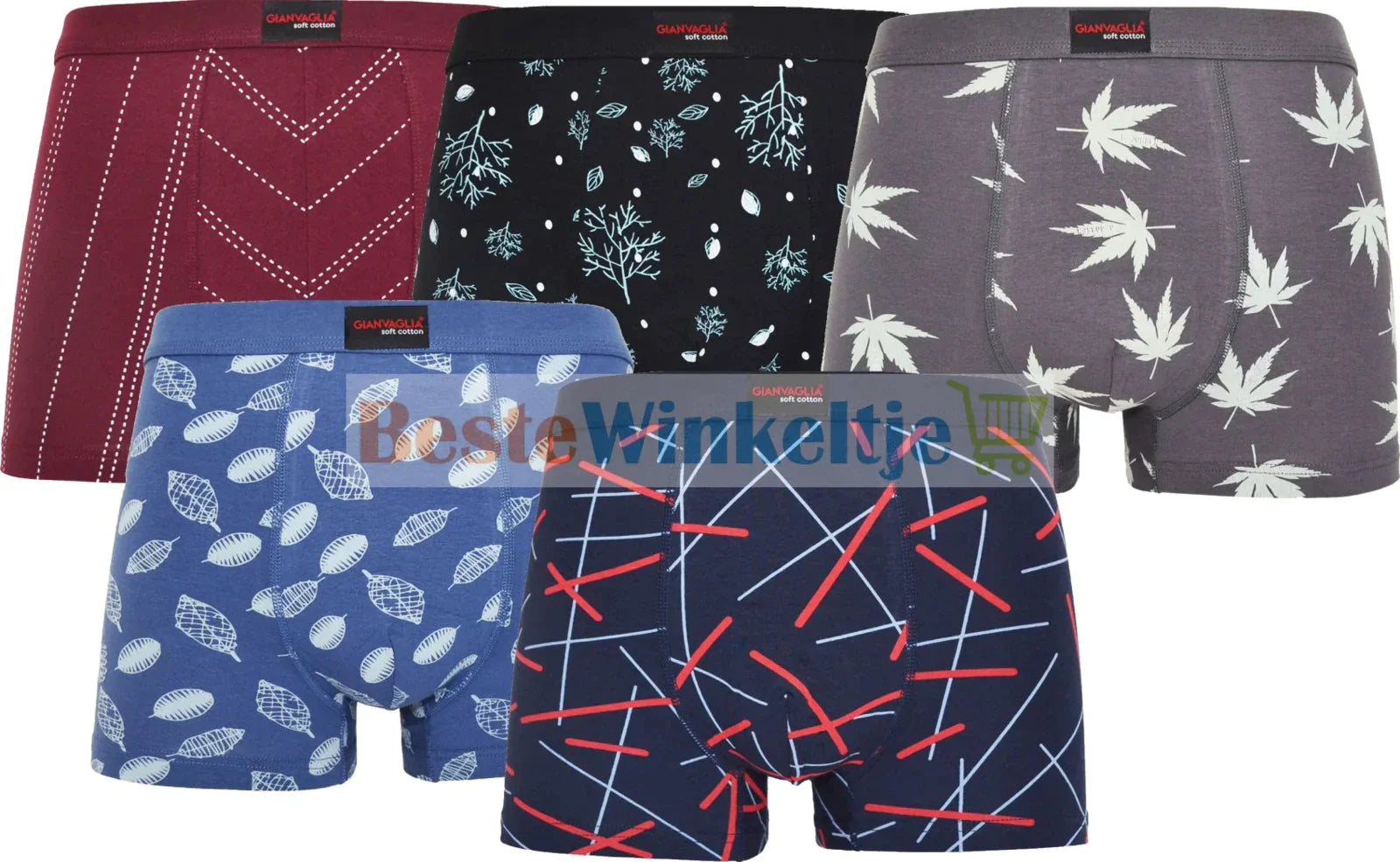 5 pack Gianvaglia Heren Boxers - Boxershort