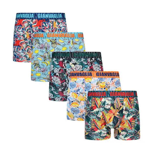 5 pack Gianvaglia Heren Boxershorts ’Botanica’ 5067. - Boxershort