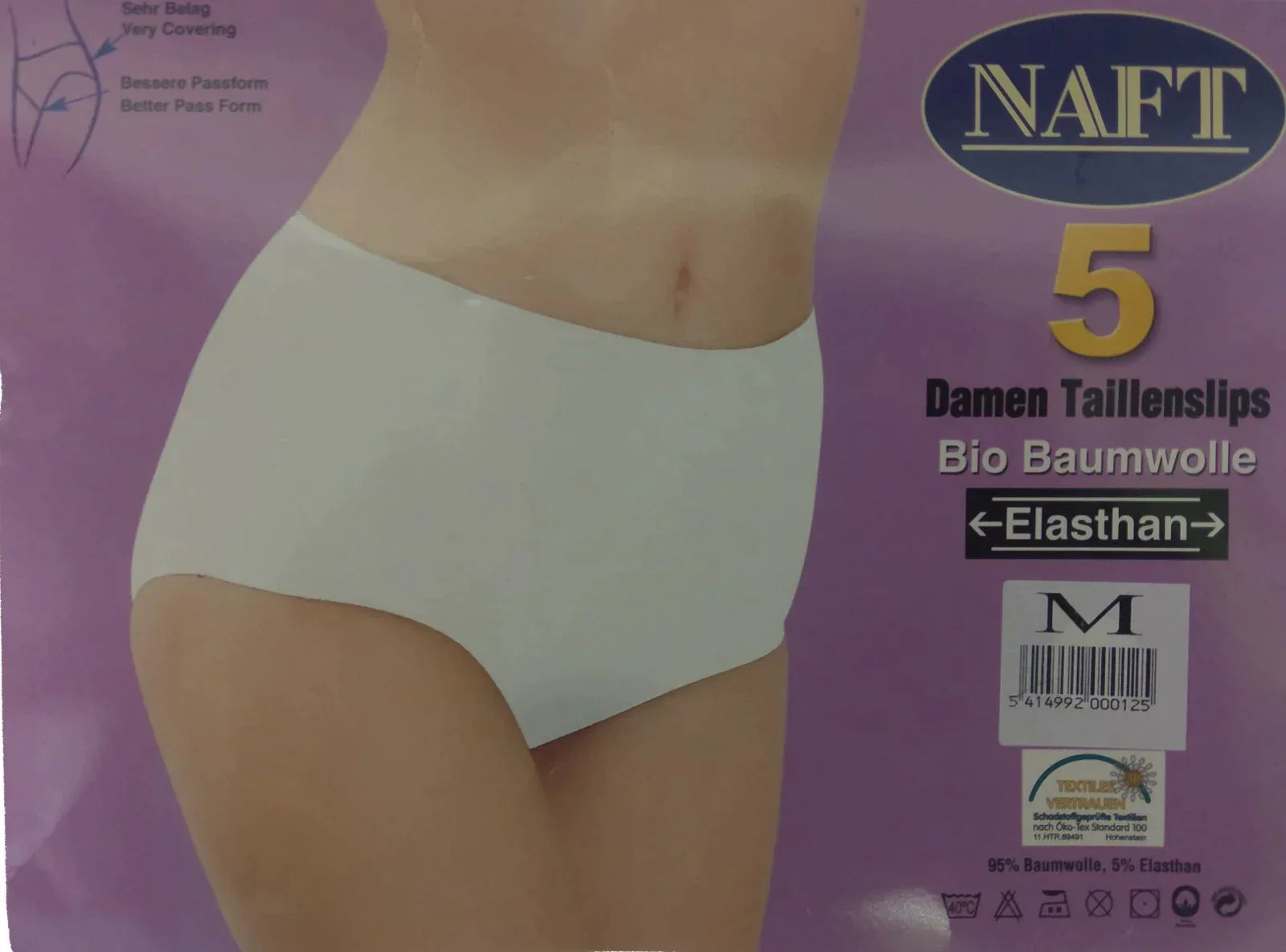 5 pack NAFT Dames tailleslip Wit Katoen - slips