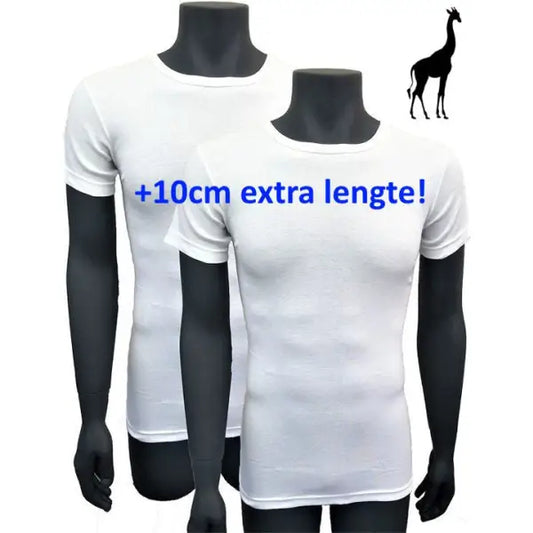 5 pack Naft Giraffe T-shirt Slim-fit Extra lang Wit - S/M / Heren