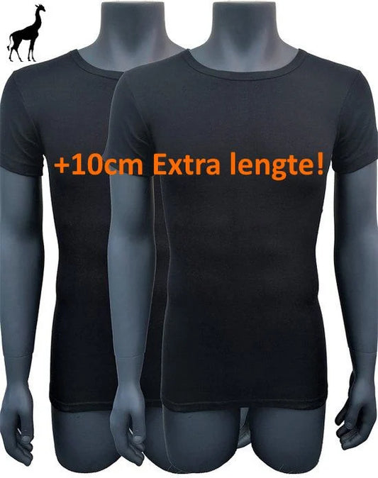 5 pack Naft Giraffe T-shirt Slim-fit Extra lang Zwart - Heren