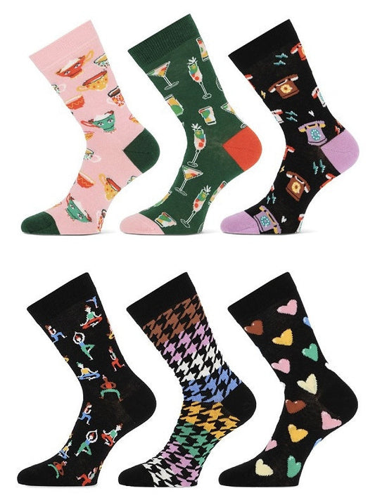 6 paar Dames sokken Teckel limited edition ’Yoga&Drinks’