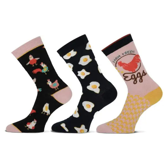 6 paar Damessok Teckel limited edition ’Chicken’ - Sokken