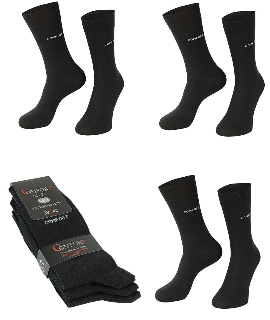 6 paar Naft Heren sokken Comfort Zwart