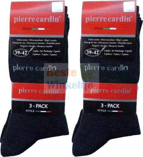 6 paar Pierre Cardin Heren sokken Antracite