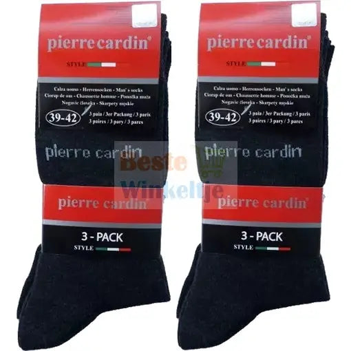 6 paar Pierre Cardin Heren sokken Antracite