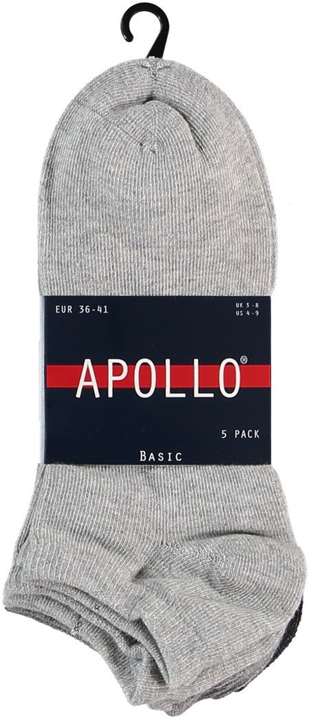 6 pack Apollo heren sneakersokken Multi-Grijs - Sokken