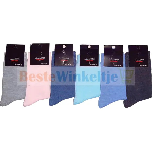 6 Pack Dames sokken ’Pastel kleuren’