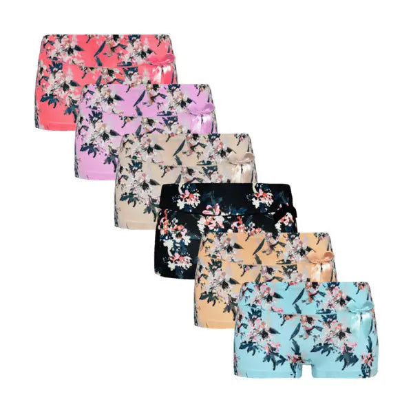 6 pack Fine Woman Dames Boxershort Print met ’Strikje’