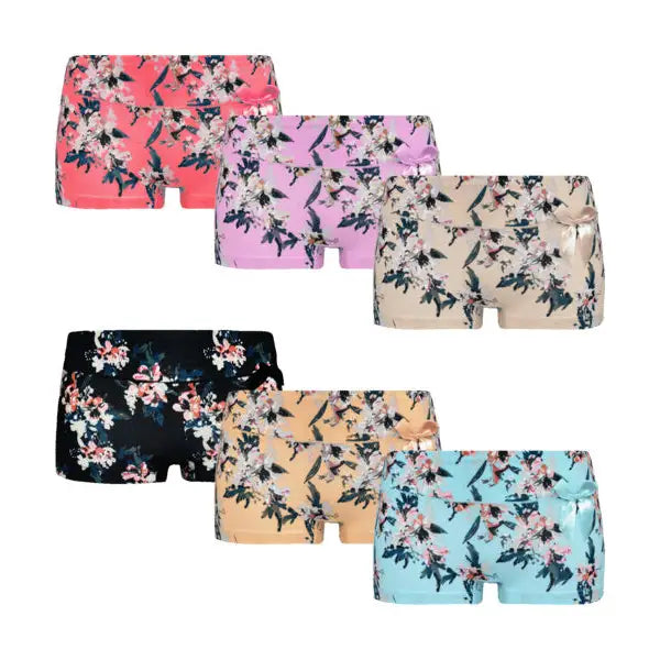6 pack Fine Woman Dames Boxershort Print met ’Strikje’