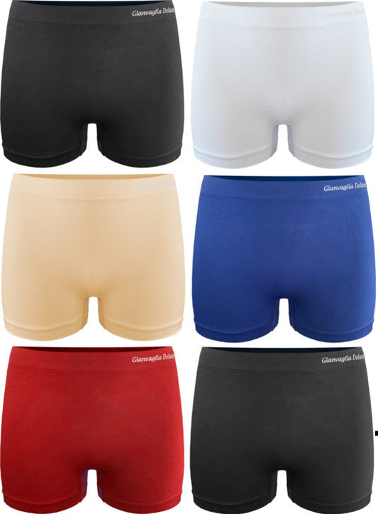 6 pack Gianvaglia Hoge Naadloze Dames Boxershorts Color #3007 - ondergoed