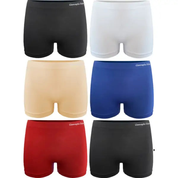 6 pack Gianvaglia Hoge Naadloze Dames Boxershorts Color #3007 - ondergoed