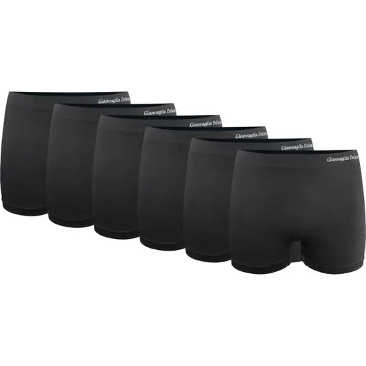 6 pack Gianvaglia Hoge Naadloze Dames Boxershorts Zwart #3007 - boxershort
