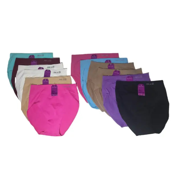 6 pack M&B Dames slip Naadloos Color - Dames ondergoed