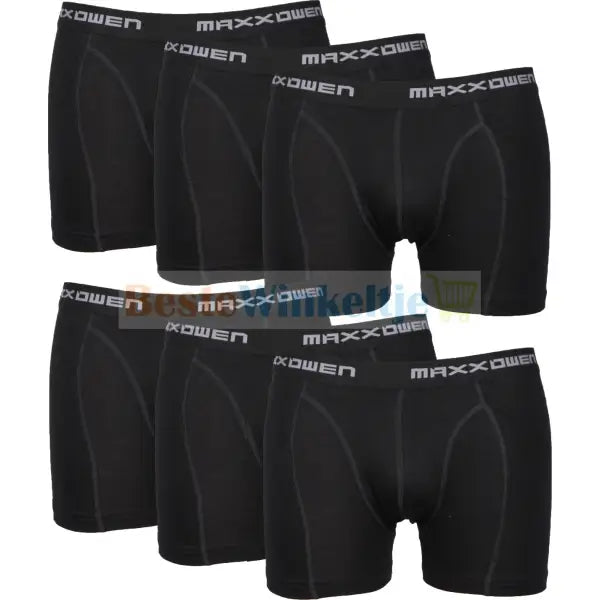 6 pack Maxx Owen Heren Boxers Zwart M t/m 5XL - Boxershort