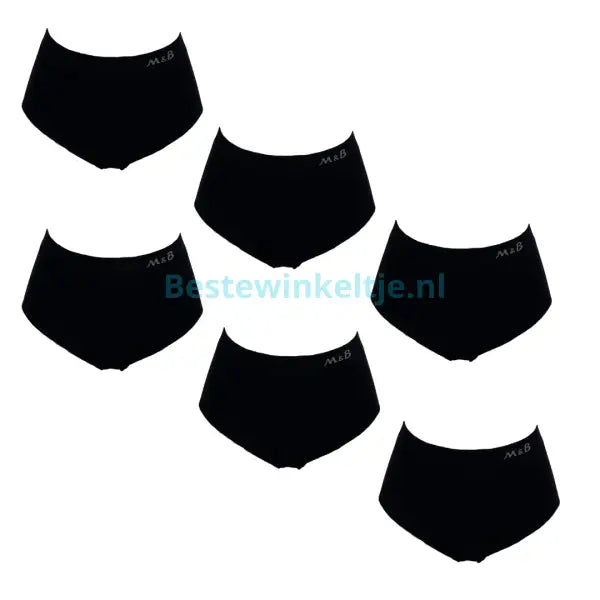 6 pack MB Dames naadloze slip Zwart | Naadloos ondergoed - Dames slips