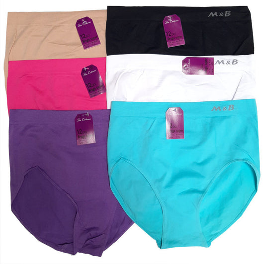 6 pack M&B Dames slip Naadloos Color - ondergoed