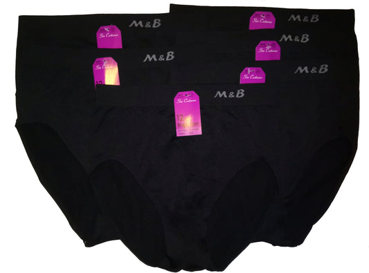 6 pack M&B Dames slip Zwart Naadloos - slips
