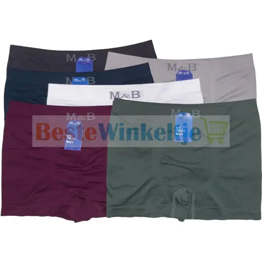 6 pack M&B naadloze Herenboxers Color - Boxershort heren