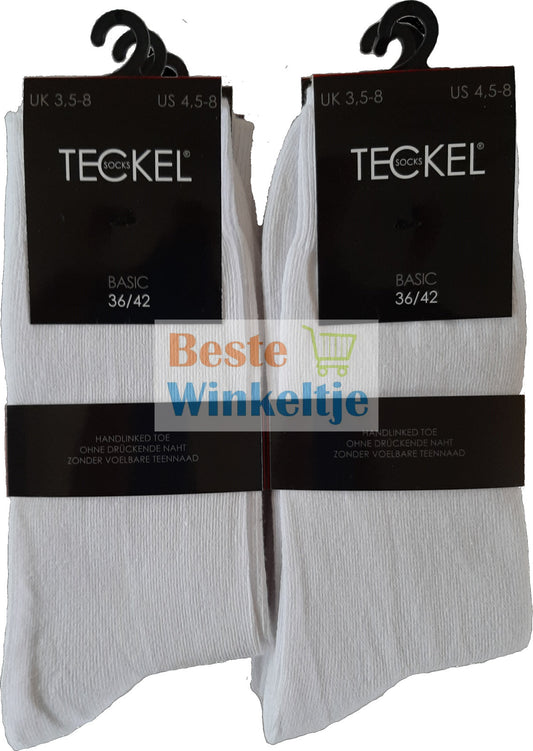 6 Pack Teckel Damessokken Wit - Sokken