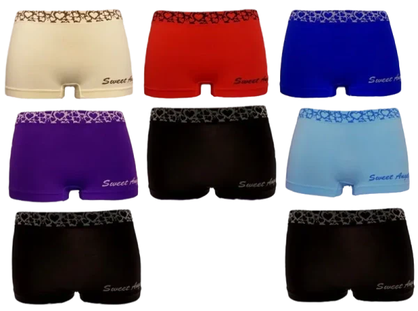 8 pack Sweet Angel dames boxershorts - One size / Dames / Mix Kleuren - Dames boxershort