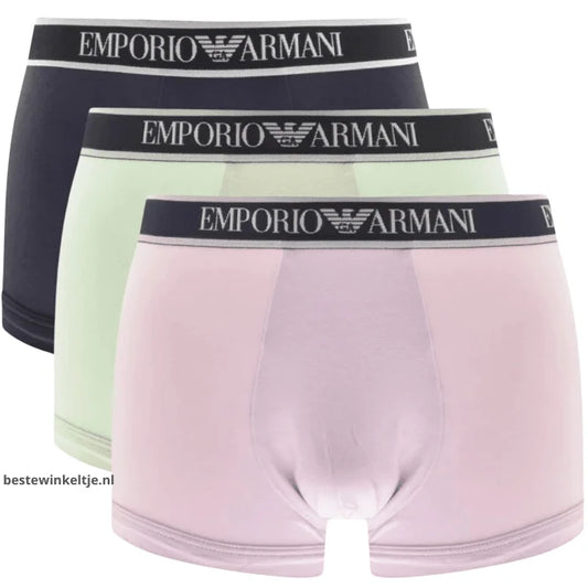 Emporio Armani heren boxershort | Armani boxershorts paars/mint/navy