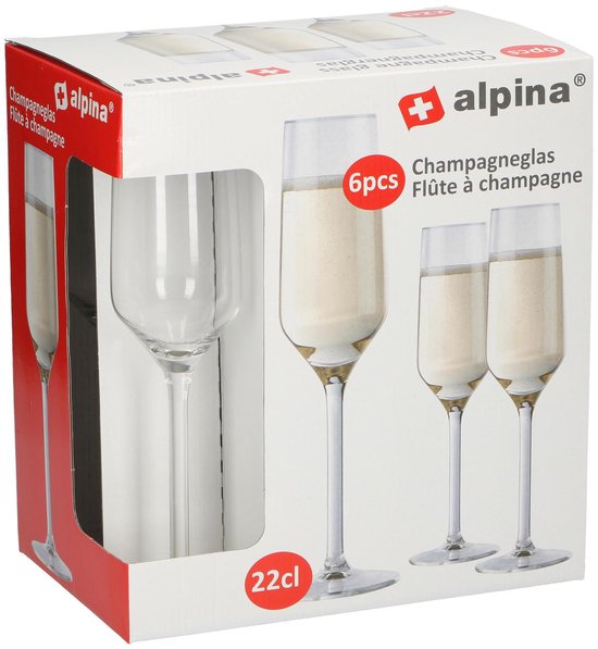 alpina Champagne Glazen 6 stuks