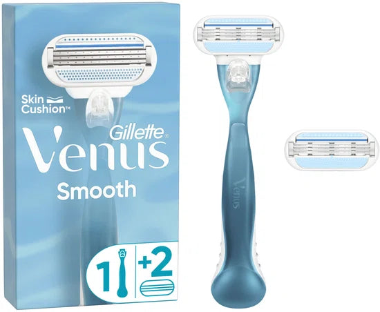 Gillette Venus Smooth - Rondingvolgende Mesjes - 1 Handvat - 2 Navulmesjes