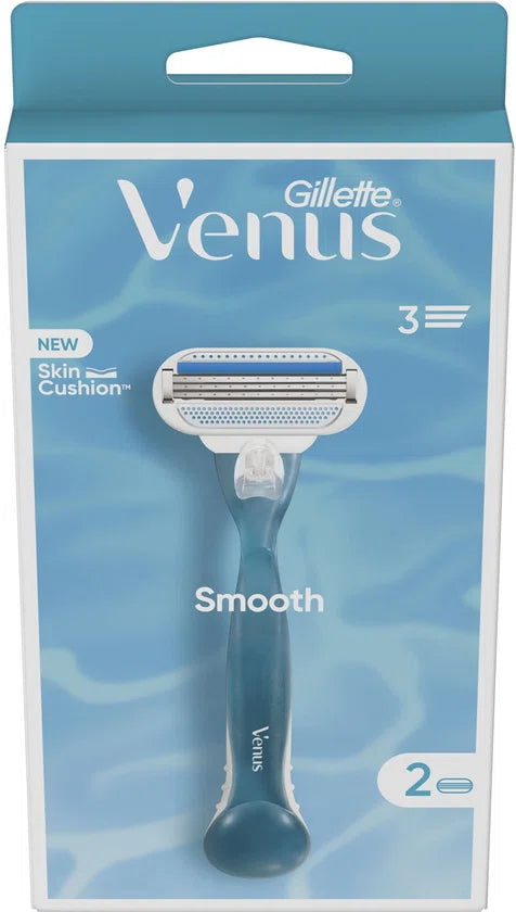 Gillette Venus Smooth - Rondingvolgende Mesjes - 1 Handvat - 2 Navulmesjes