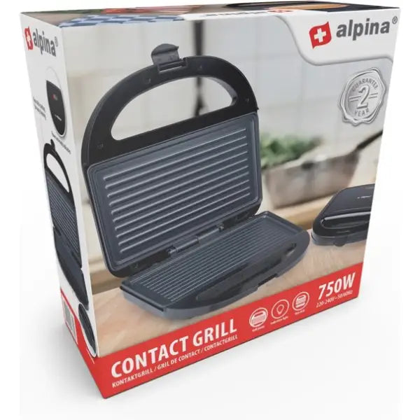 Alpina Contactgrill 750W Zwart - contactgrill