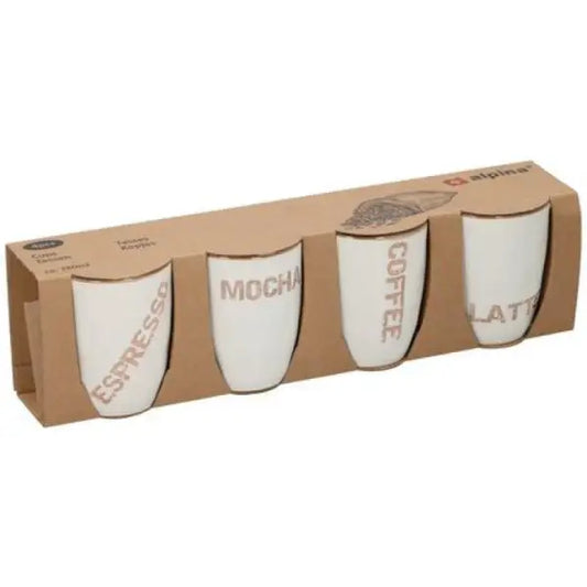 Alpina Koffiekopjes Set - 4 Stuks (320ml) - Koffiekopjes