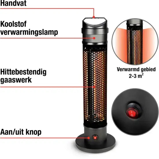 alpina staande Kachel infrarood Terrasverwarmer - electrische kachel