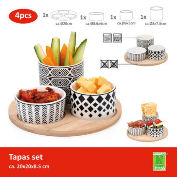 Alpina Tapasset rond 4 delig - Tapas set