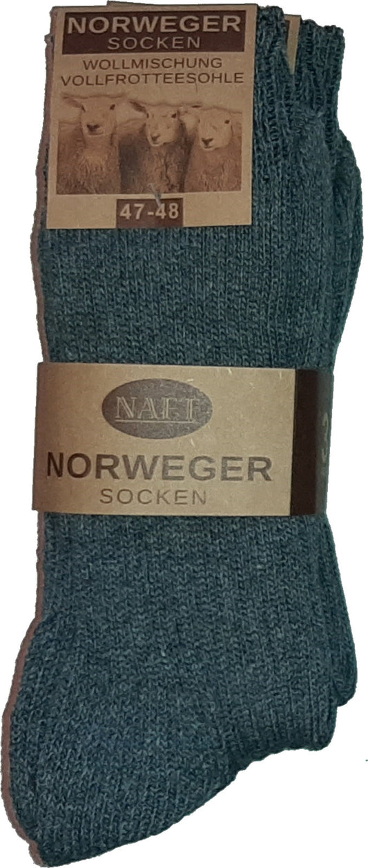 6 paar Noorse Sokken Wol Donkergrijs Naft