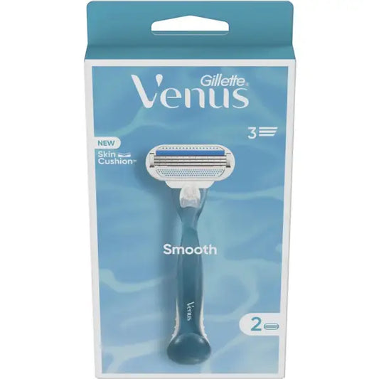 Gillette Venus Smooth - Rondingvolgende Mesjes - 1 Handvat - 2 Navulmesjes - Scheemesje venus