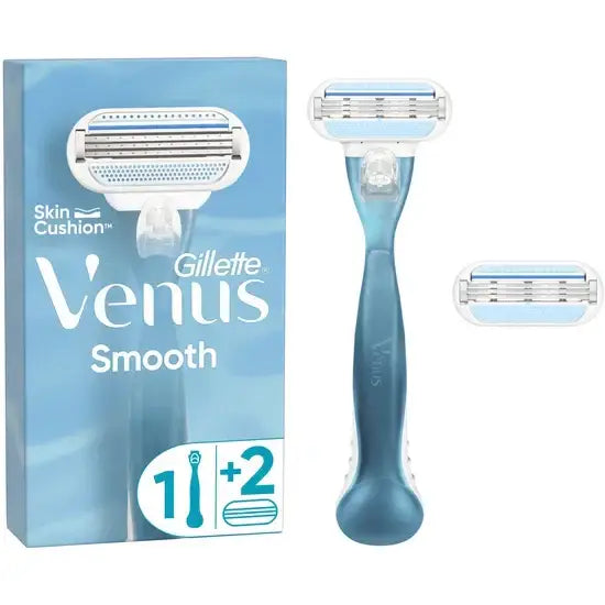 Gillette Venus Smooth - Rondingvolgende Mesjes - 1 Handvat - 2 Navulmesjes - Scheemesje venus