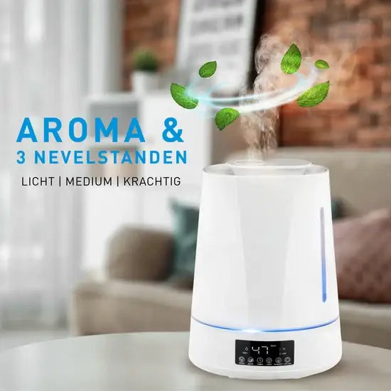 Grundig Luchtbevochtiger - Diffuser Aromatherapie - Humidifier met Hygrometer en Timer - Luchtbevochtiger