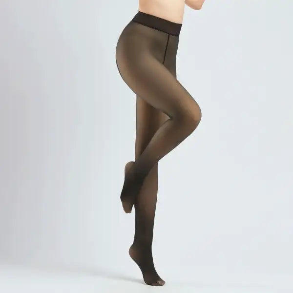 Luxe Dames panty Zwart Thermo Fleece binnenzijde - Sokken