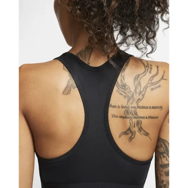 Nike Swoosh Dri-Fit Sport-BH met medium ondersteuning ZWART en ZWART/WIT - Sport BH