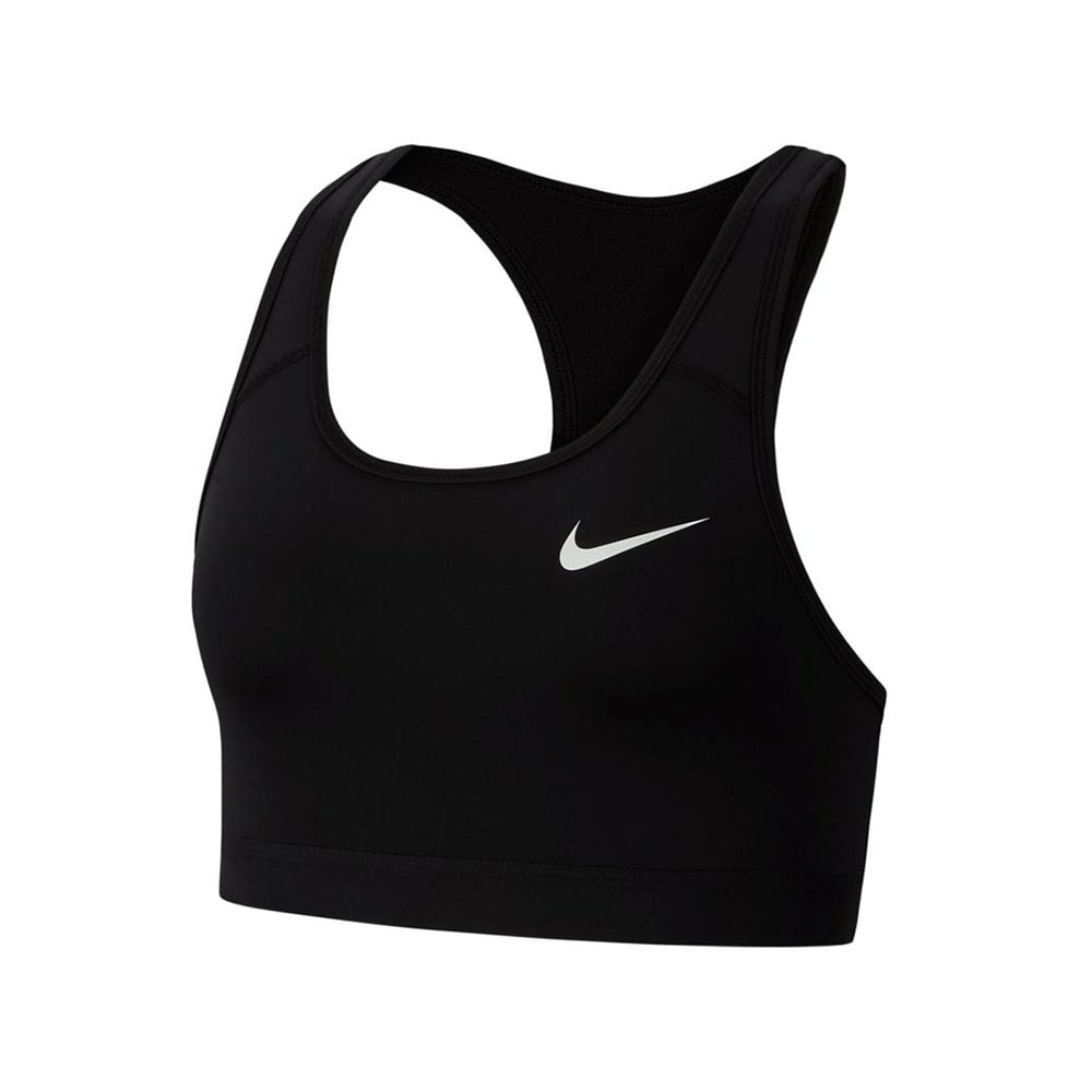 Nike Swoosh Dri-Fit Sport-BH met medium ondersteuning ZWART en ZWART/WIT - Sport BH